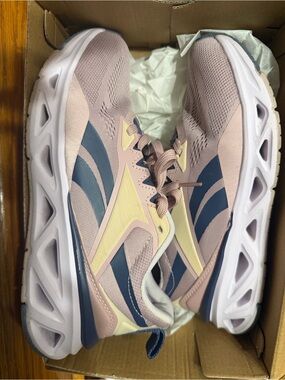Reebok Women’s Pink Blush and Navy Athletic Running Shoes